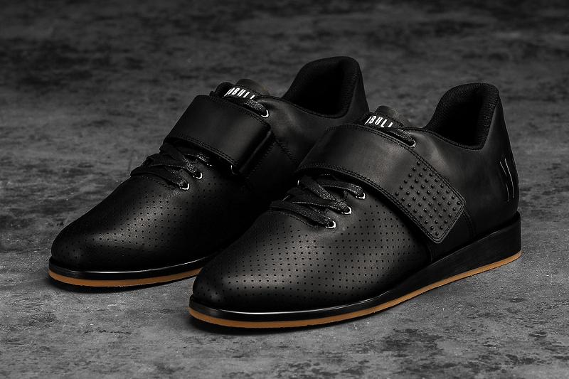 Nobull Leather Men's Lifters Shoes Black | USA Y1006X